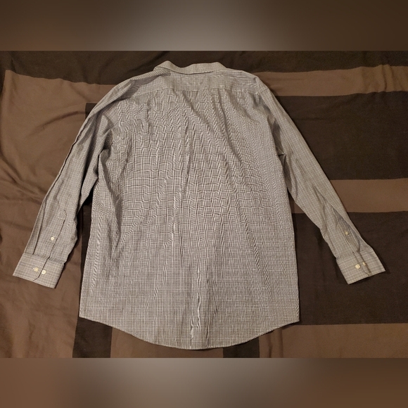 Stafford Travel Easy Care Broadcloth Long Sleeve Button Down Collared Shirt Grey - Picture 4 of 4